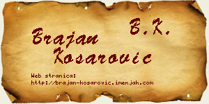 Brajan Košarović vizit kartica